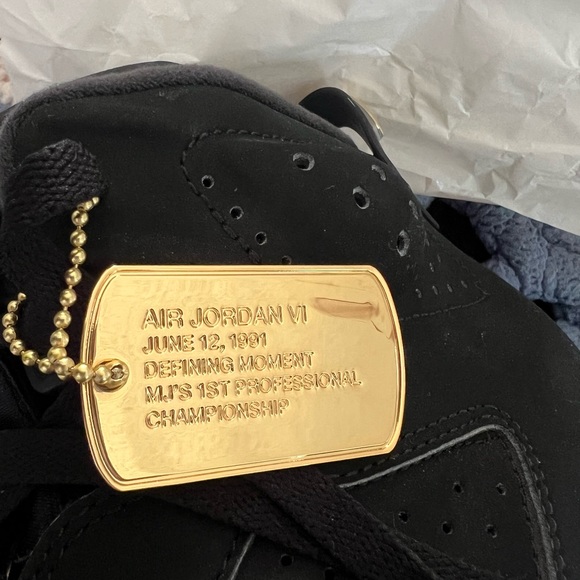 Nike Air Jordan 6 Retro DMP Mens 8 Black/Metallic Gold/Black - Picture 5 of 8